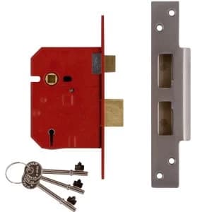 Union 2234E 5 Lever BS Mortice Sashlock Plated Brass Finish 67mm 2.5" Box