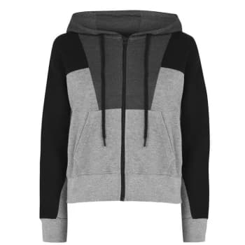 LA Gear Drop Zip Hoodie Ladies - Black/Dk Grey M