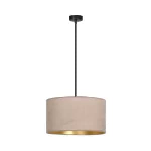Hilde Black Cylindrical Pendant Ceiling Light with Pink Fabric Shades, 1x E27