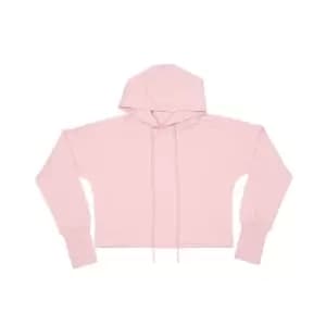 Mantis Womens/Ladies Cropped Hoodie (S) (Soft Pink)