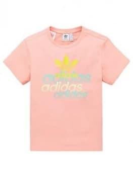 adidas Originals Graphic Tee - Pink, Size 11-12 Years, Women