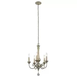 5 Bulb Chandelier Hanging Pendant LIght Sterling Gold LED E14 60W Bulb