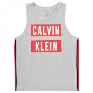 Calvin Klein Performance Large Logo Tank Top - Lt Grey Hth 074