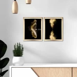 2ACT-001 Multicolor Decorative Framed MDF Painting (2 Pieces)