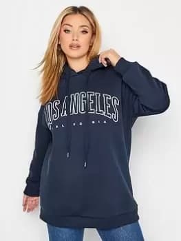 Yours Logo Hoody Sweatshirt Dress - Blue Size 18, Women