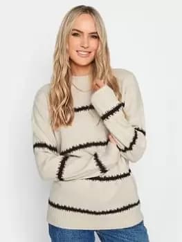 Long Tall Sally Blurred Stripe Jumper, Natural, Size 10-12, Women