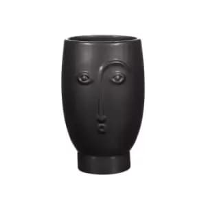 Sass & Belle Face Vase Matt Black