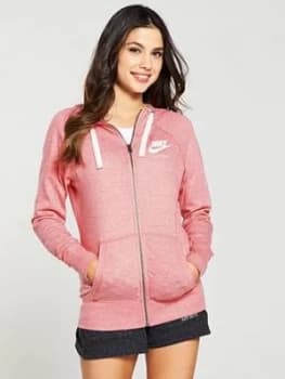 Nike Sportswear Gym Vintage Full Zip Hoodie Coral Size XL Women