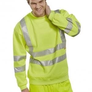 B Seen Sweatshirt Hi Vis Polyester 280gsm 2XL Saturn Yellow Ref