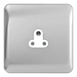 Schneider LSD 1G 2A Round Pin Unswitched Socket White Insert Polished Chrome - GGBL3070WPC