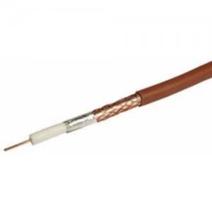 Labgear Brown Single 1mm Solid Copper 75Ohm PF100 Digital Satellite Cable With Foam Filled PE Copper Foil and Bare Copper Braid - 1 Meter