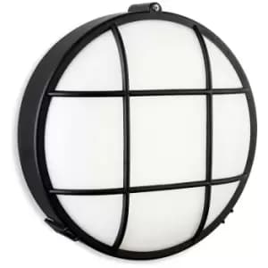 Firstlight Lighting - Firstlight Lewis LED Resin Bulkhead - Round Black with White Polycarbonate Diffuser IP44