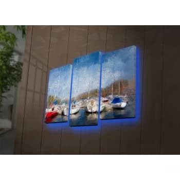 3PATDACT-9 Multicolor Decorative LED Lighted Canvas Painting (3 Pieces)