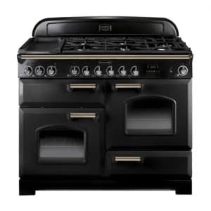 Rangemaster CDL110DFFBL-B Classic Deluxe 110cm Dual Fuel Range Cooker GlossBlack