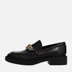 Guess Womens Kabela Chain-Embellished Leather Loafers - UK 4