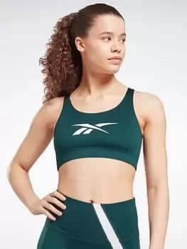 Reebok Workout Ready Sports Bra, Green, Size 2XL, Women