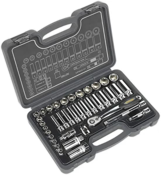 Genuine SEALEY AK7952 Socket Set 38pc 3/8Sq Drive 6pt WallDrive® Metric