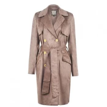 Biba Suedette Trench Coat - Khaki