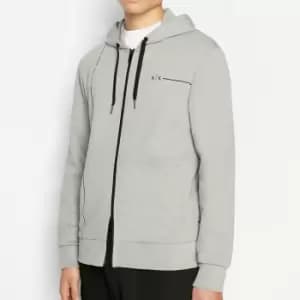 Armani Exchange Logo-Print Cotton-Blend Zip-Up Hoodie - L
