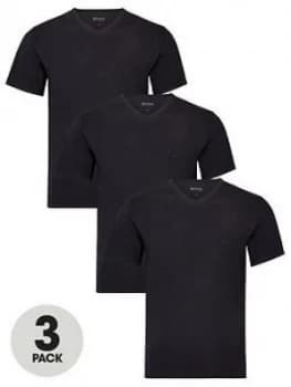 Hugo Boss 3 Pack V-Neck T-Shirts Black Size L Men