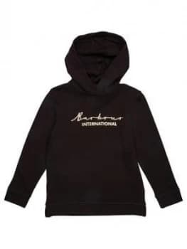 Barbour International Girls Grid Hoodie - Black, Size Age: 10-11 Years, Women
