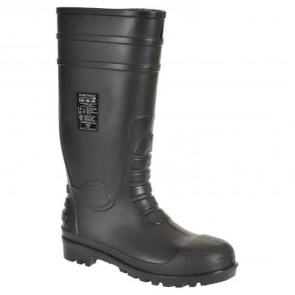 Portwest Total S5 Safety Wellington Boots FW95BKR37 Colour: Black