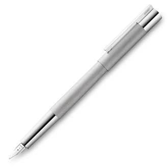 Lamy Scala Brushed Steel Fountain Pen - Medium Nib