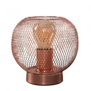 Axton Wire Mesh Table Lamp in Copper