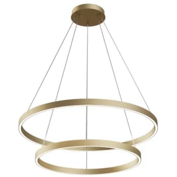 Maytoni Lighting - Maytoni Modern - Rim Modern Rim Integrated LED Brass 2 Tier Circular Pendant Ceiling Light