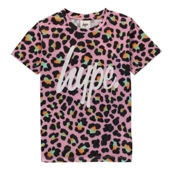 Hype Pink Disco Leopard Kids T-Shirt - Multi