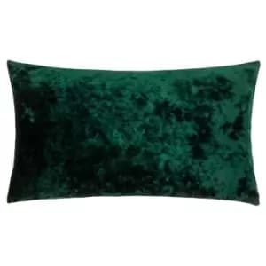 Verona Crushed Velvet Rectangular Cushion Emerald, Emerald / 40 x 60cm / Polyester Filled