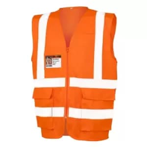 SAFE-GUARD by Result Mens Executive Cool Mesh Safety Vest (L) (Fluorescent Orange)