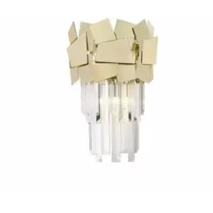 Impex Celine 2 Light Wall Lamp Gold Crystal