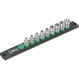 Wera 9 Piece 8790 A4 Zyklop Magnetic Socket Rail Set 1/4"