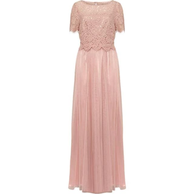 Phase Eight Pink Petal Kiera Lace Tulle Maxi Dress - 8