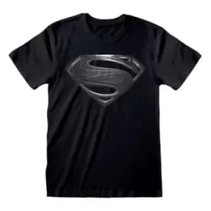 Justice League Movie T-Shirt Superman Black Logo Size L