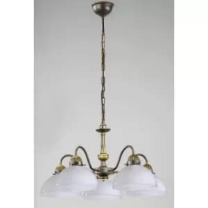 Cozy style NONNA antique brass candlestick 5 bulbs. 4.2 Kilos