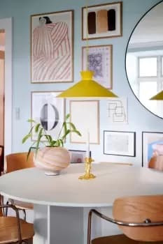 Dial 45 Indoor Living Room Dining Office Hallway Pendant Ceiling Light in Yellow (Diam) 45cm