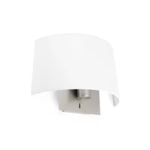 Volta 1 Light Indoor Wall Lamp White, Satin Nickel, E27