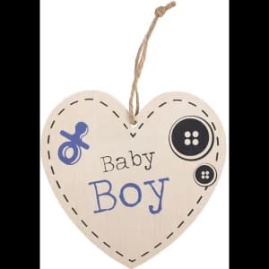 Baby Boy Hanging Heart Sign