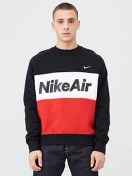 Nike Air Fleece Crew Sweatshirt - Black/Red/White