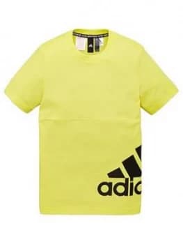 Adidas Youth Badge Of Sport Short Sleeve T-Shirt - Yellow