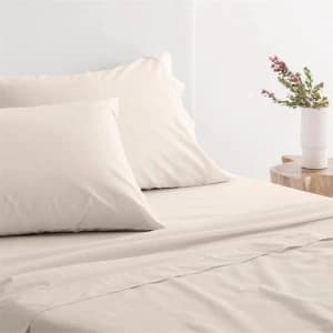 Sheridan Organic 300TC Percale Flat Sheet - Sand