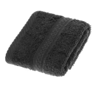 HOMESCAPES Turkish Cotton Black Face Cloth - Black