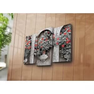 3NATPAT-40 Multicolor Decorative Canvas Painting (3 Pieces)