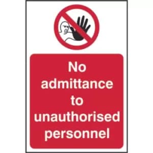 NO Admittance to Unauthorised Personnel - Sav (200 x 300mm)