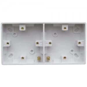 ESR 2 Gang Dual 25mm Twin Surface Pattress Box With Earth Terminals