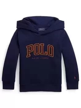 Ralph Lauren Boys Polo Logo Hoodie - French Navy/wine, Navy, Size 12-14 Years=L