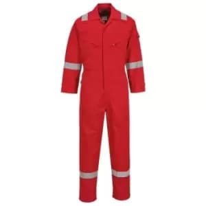Portwest - FR28RERM - sz M Flame Resistant Light Weight Anti-Static Coverall 280g - Red - Red