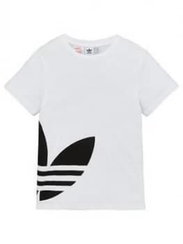 Boys, adidas Originals Big Trefoil T-Shirt - White, Size 9-10 Years